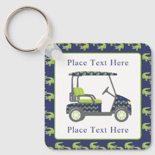 Porte-clés Chariot de golf d'alligators preppy