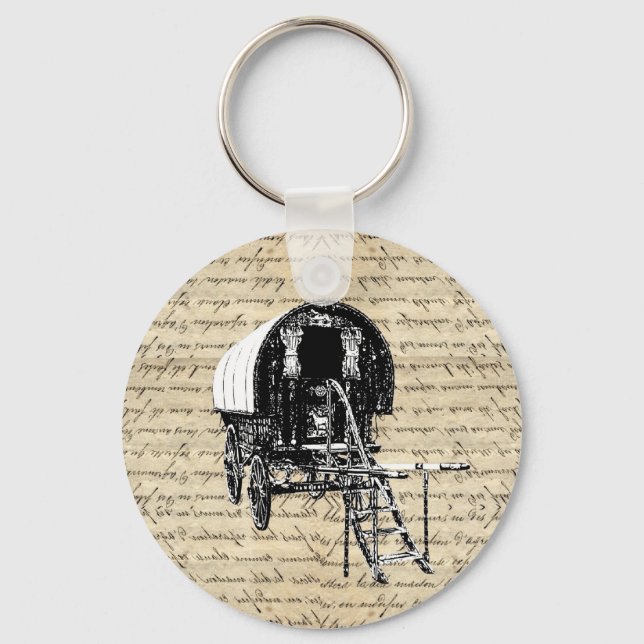 Porte-clés Chariot romain tzigane vintage (Recto)