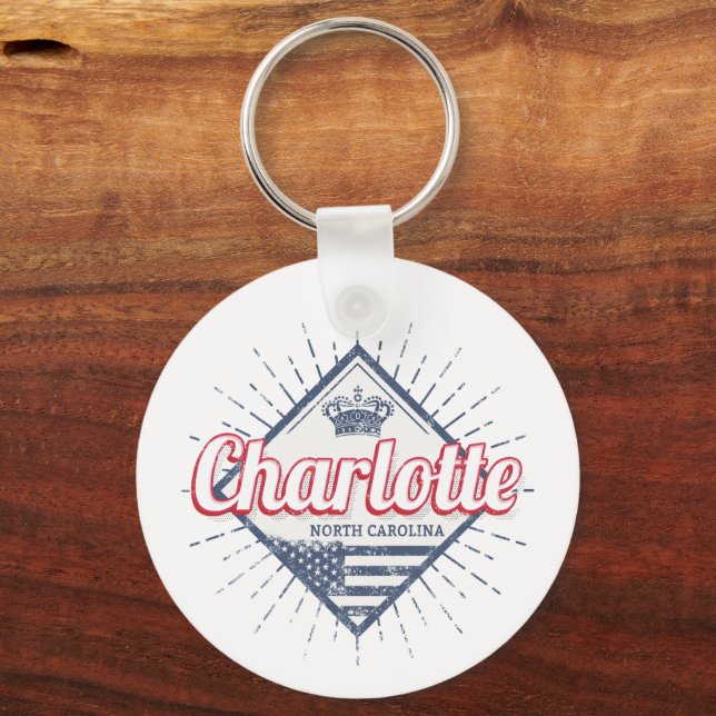 Porte-clés Charlotte City Caroline du Nord États-Unis États-U (Recto)