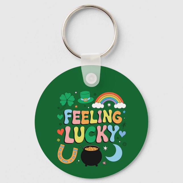 Porte-clés Charme de la Saint-Patrick Chanceux Trèfle Irlanda (Recto)