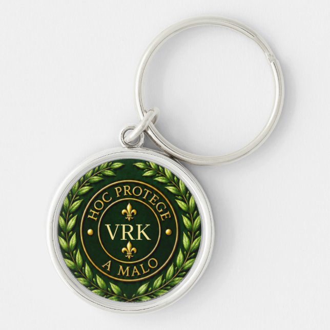 Porte-clés Charme de protection avec initiales personnalisées (Devant)