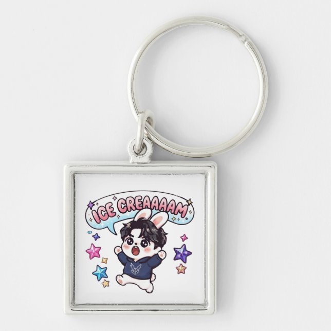 Porte-clés Charme de sac Fandom Stray Rabbit Glace K-Pop (Devant)