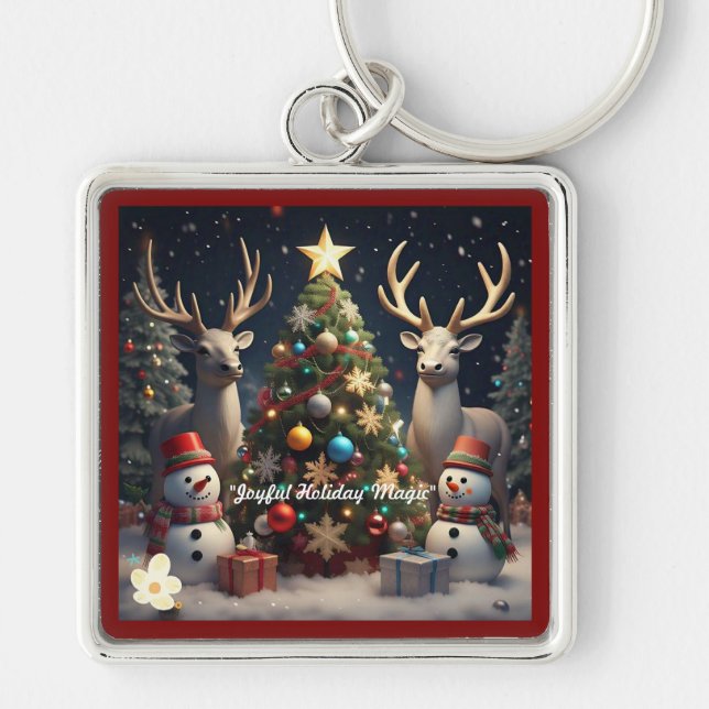 Porte-clés "Charme des arbres de Noël" (Devant)