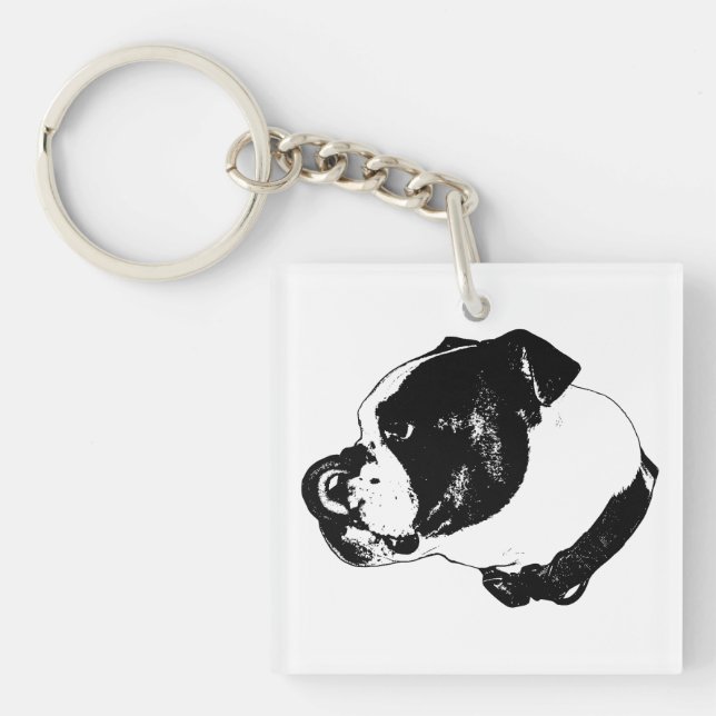 Porte-clés charme ligne Bulldog (Devant)
