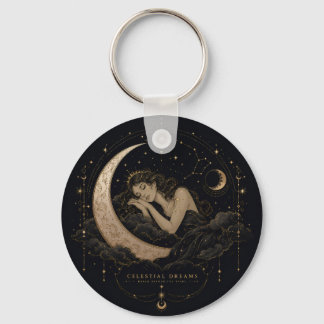Porte-clés Charme Lunaire et Étoiles de Luxe Céleste