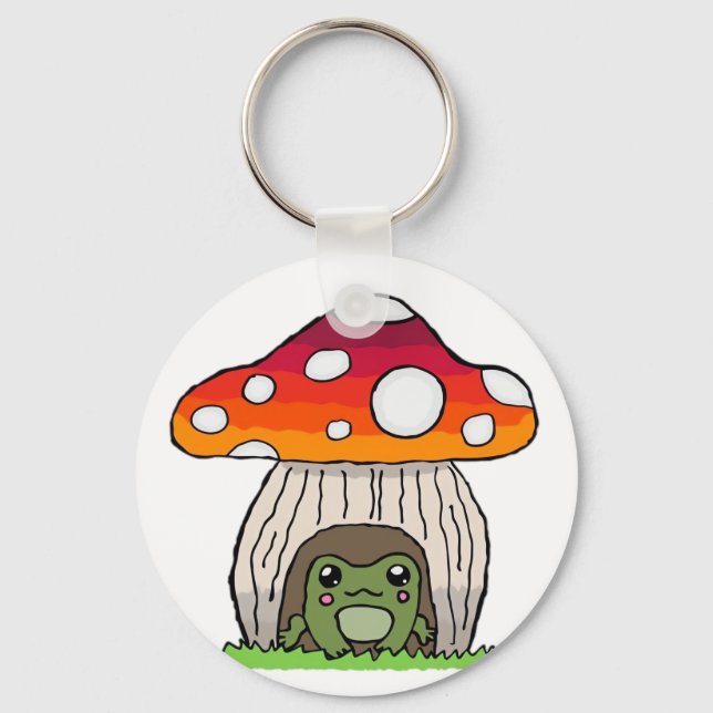 Porte-clés Charme Rétro Classique de Grenouille Goblincore (Recto)