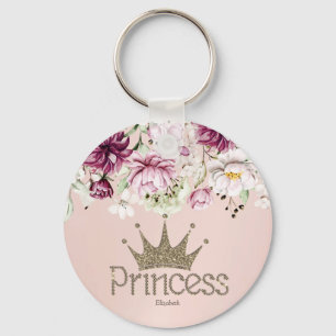 Porte-clés Charme Tiara, Princesse, Porte - clé Floral
