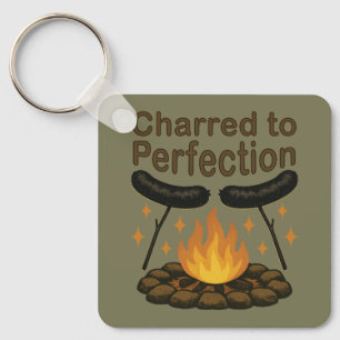 Porte-clés Charred to Perfection Funky Campfire Hot Dog