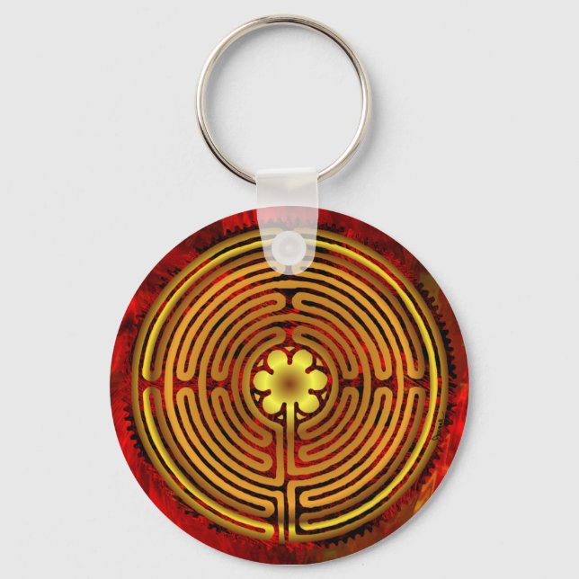 Porte-clés Chartres Labyrinth Fire Keychain (Recto)
