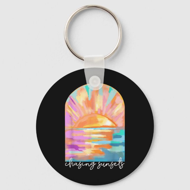 Porte-clés Chasing Sunsets Summer Vacances Hawaii Beach Amusa (Recto)