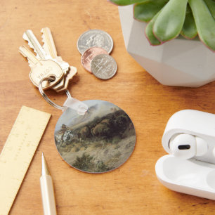 Porte-clés Chasse au bison n°26 par CM Russell, Indiens vinta