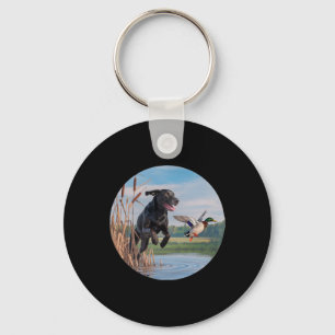 Porte-clés Chasse Black Labrador Lab Chasse aux canards. Oise