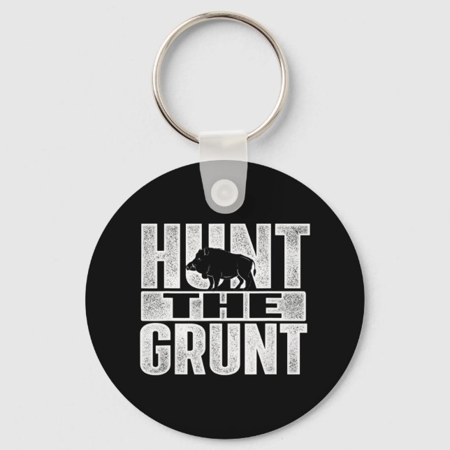 Porte-clés Chasse Le Grunt Boar Chasse Le Chasseur Wild Hog (Recto)