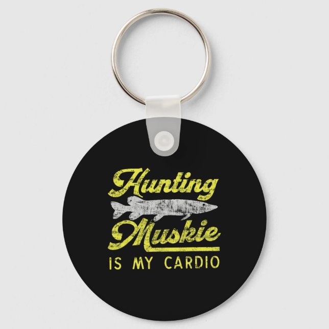 Porte-clés Chasse Muskie Est Mon Cardio Funny Musky River Fis (Recto)