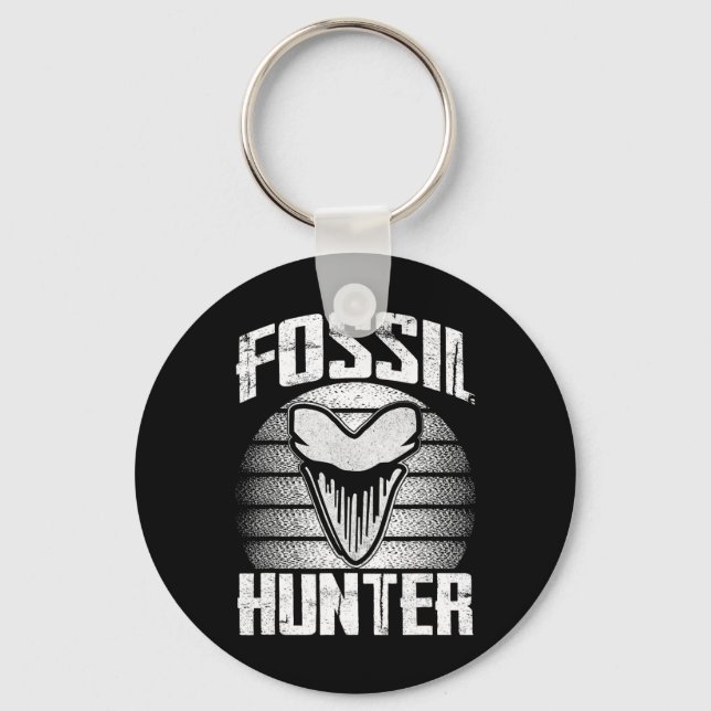 Porte-clés Chasseur de fossiles Megalodon Dent de requin préh (Recto)