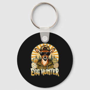 Porte-clés Chasseur de œufs de Pâques heureux Cerf Buck Casqu