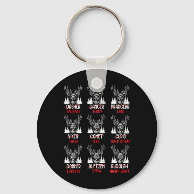 Porte-clés Chasseurs de cerfs de Noël drôles de rennes du Pèr (Recto)