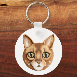 Porte-clés Chat Abyssin Inspiré 3D