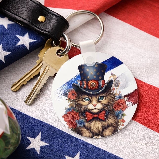 Porte-clés Chat américain patriotique (Créateur téléchargé)
