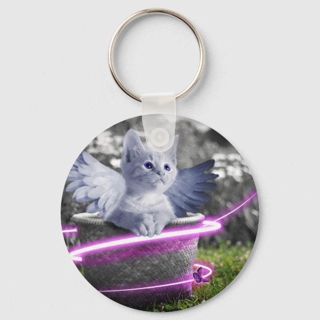 Porte-clés chat ange (Recto)