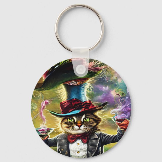 Porte-clés Chat anthropomorphique Mad Hatter Imaginaire Fairy (Recto)