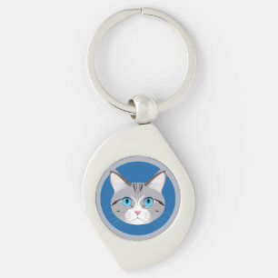 Porte-clés Chat aux yeux bleus