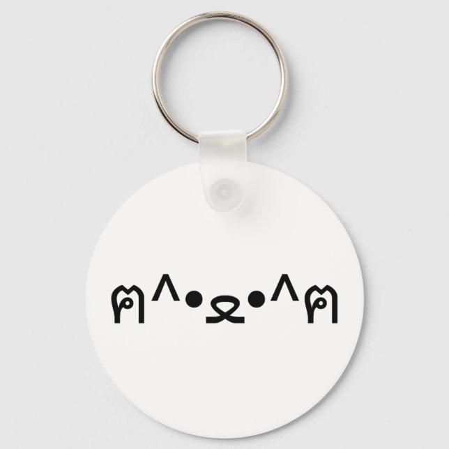 Porte-clés Chat avec Paws Emoticon ฅ^ ・ ・^ฅ Kaomoji Japonais (Recto)