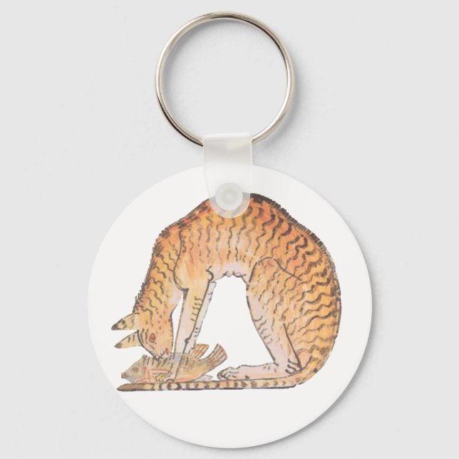 Porte-clés chat avec poisson (Recto)