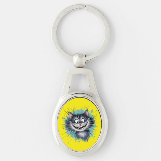 Porte-clés Chat avec un sourire. (Devant)