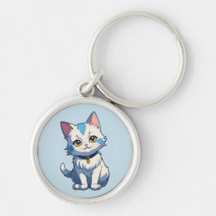 Porte-clés Chat blanc avec charme Feline