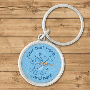 Porte-clés Chat bleu avec Porte - clé violon