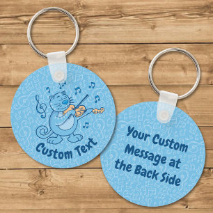 Porte-clés Chat Bleu avec Violon