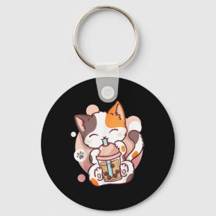 Porte-clés Chat Boba Tea Buble Tea Anime Kawaii Neko