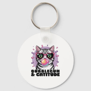 Porte-clés Chat Bubblegum Funny Pop Sungles Coeur Yeux
