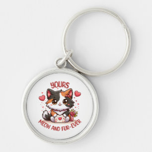 Porte-clés Chat calicot adorable pour la Saint-Valentin 