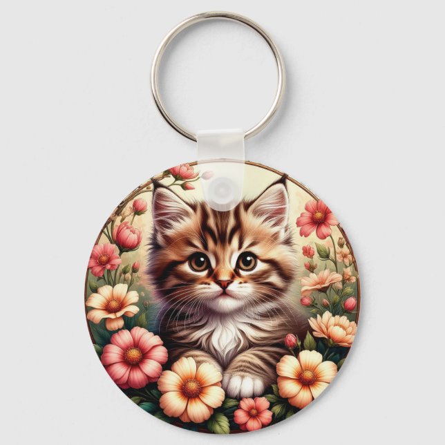 Porte-clés Chat charmant (Recto)
