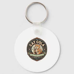 Porte-clés Chat Cola Chat Étiquette de Boisson Gazeuse Chat V
