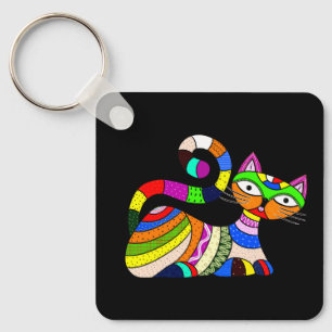Porte-clés Chat coloré
