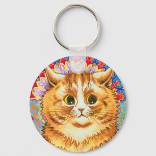 Porte-clés Chat dans un Motif décoratif, Louis Wain