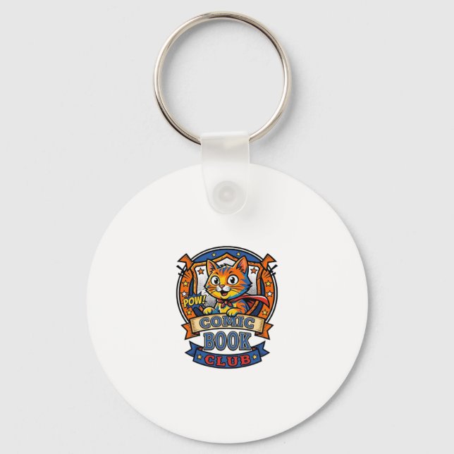 Porte-clés Chat de Bande Dessinée Idée Cadeau pour Maman - Ch (Recto)