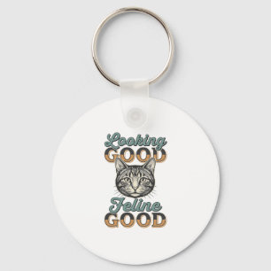 Porte-clés Chat de bonne qualité Design de chat vintage_1
