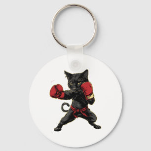 Porte-clés Chat de boxe thaïlandaise Funny Meau Thai Martial