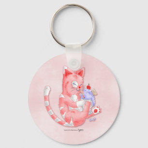 Porte-clés Chat de fraise Porte - clé de malt à boire
