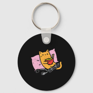 Porte-clés Chat de joueur Ramen Kawaii Jeux vidéo Femmes Japo