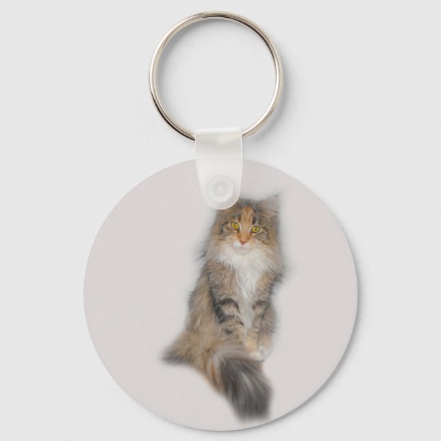 Porte-clés Chat de Maine Coon - Patché (Recto)