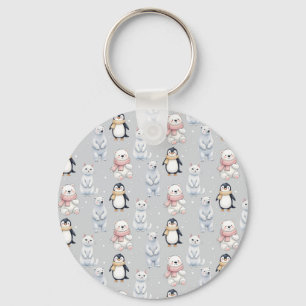 Porte-clés Chat de pingouin moderne tendance Ours Motif sans