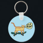 Porte-clés Chat de planche à roulettes MEOWT<br><div class="desc">Commencez la fête avec ce skateboard cat. L'art fait à la main juste pour vous ! Customisez-le avec votre propre texte. Consultez ma boutique pour plus de designs assortis et plus de produits comme des autocollants,  des tshirts et plus encore!</div>