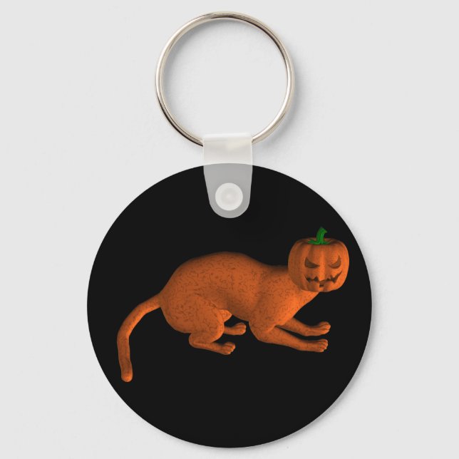 Porte-clés Chat de tigre d'Halloween (Recto)
