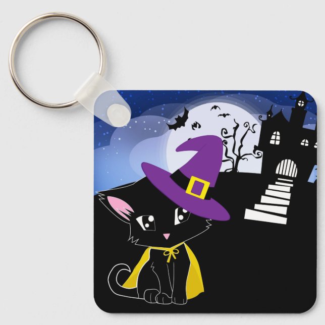 Porte-clés Chat d'Halloween (Recto)