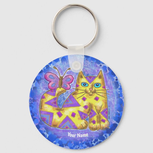 Porte-clés chat diamant (Recto)